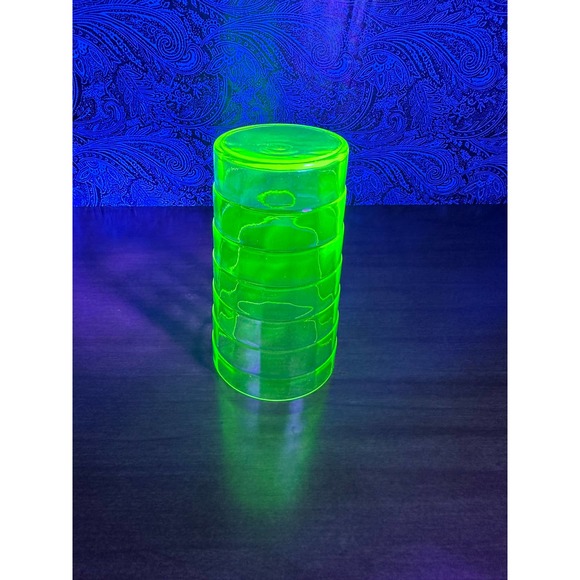 Vintage block optic Green uranium glass 10oz tumbler by Anchor Hocking - Picture 5 of 10